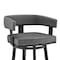 Armen Living Lorin 30" Bar Height Swivel Bar Stool in Black Finish and Gray Faux Leather LCLRBAMBVG30 - alternate 4